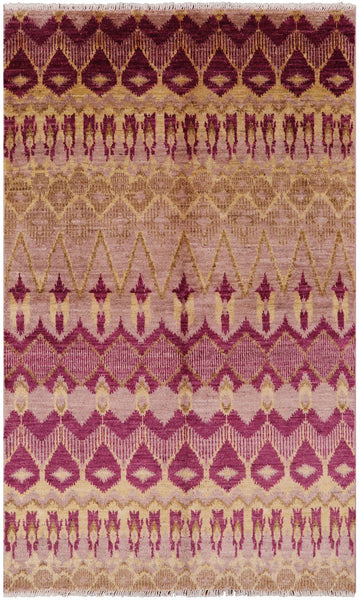 Ikat Handmade Area Rug - 4' 10" X 8' 3" - Golden Nile