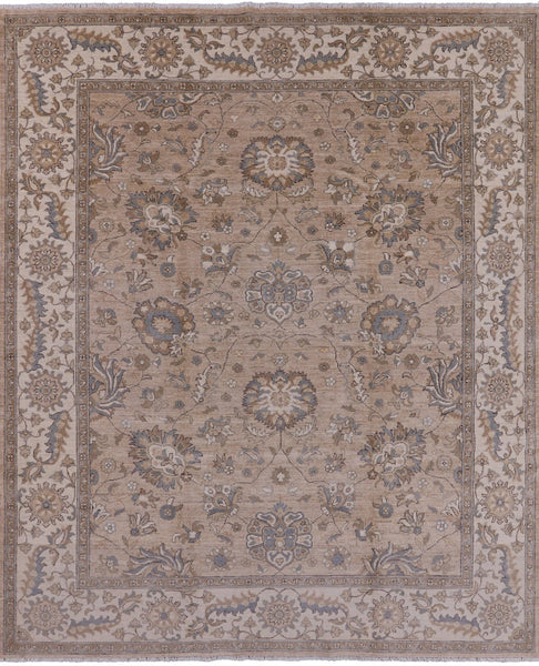 Peshawar Hand Knotted Wool Rug - 8' 0" X 9' 7" - Golden Nile