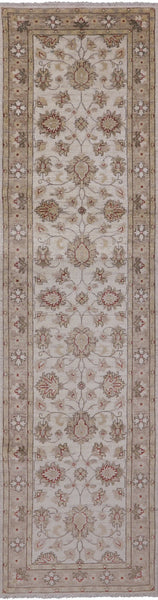 Ivory Peshawar Handmade Wool Runner Rug - 2' 6" X 9' 6" - Golden Nile