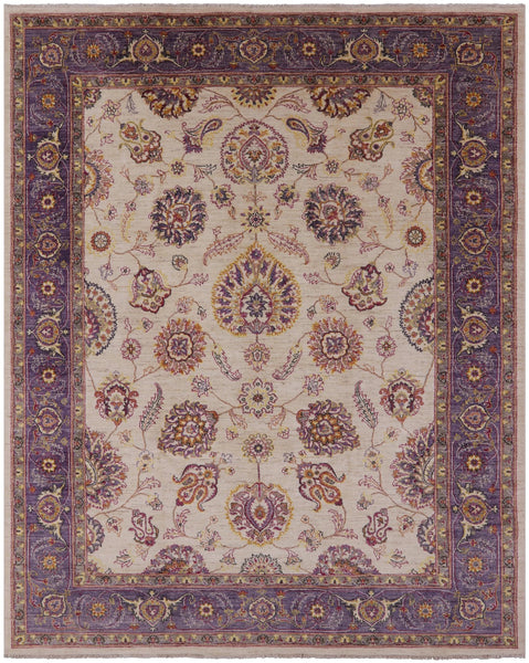 Ivory Fine Serapi Handmade Rug - 8' 2" X 10' 2" - Golden Nile