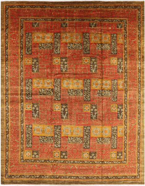 William Morris Handmade Wool Area Rug - 12' 0" X 15' 4" - Golden Nile