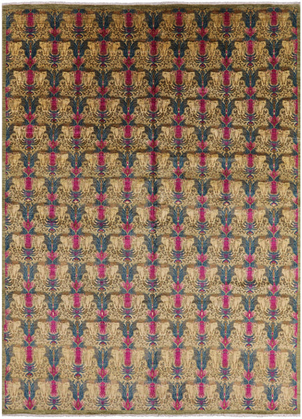 William Morris Hand Knotted Wool Area Rug - 10' 3" X 14' - Golden Nile