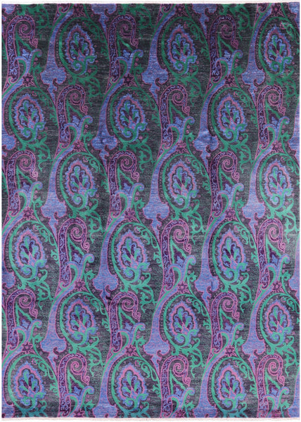 William Morris Hand Knotted Wool Rug - 9' 0" X 12' 5" - Golden Nile