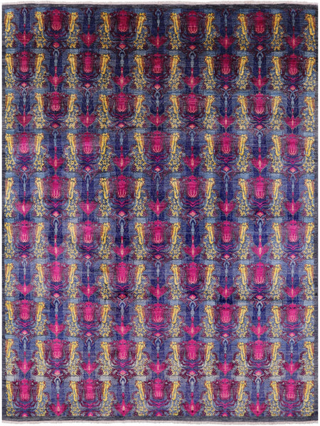 William Morris Hand Knotted Wool Rug - 7' 10" X 10' 2" - Golden Nile