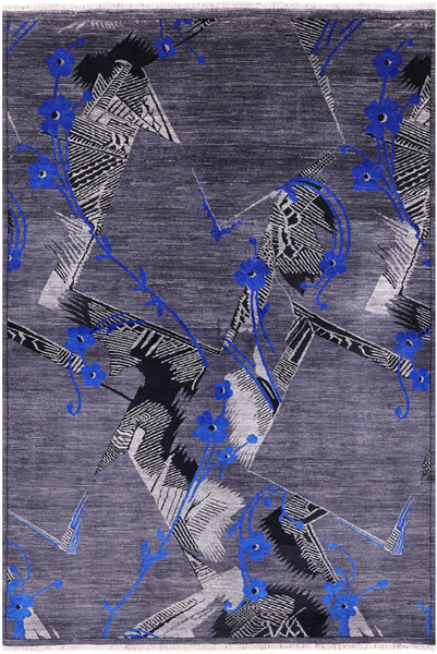 William Morris Hand Knotted Wool Rug - 6' 0" X 9' 0" - Golden Nile