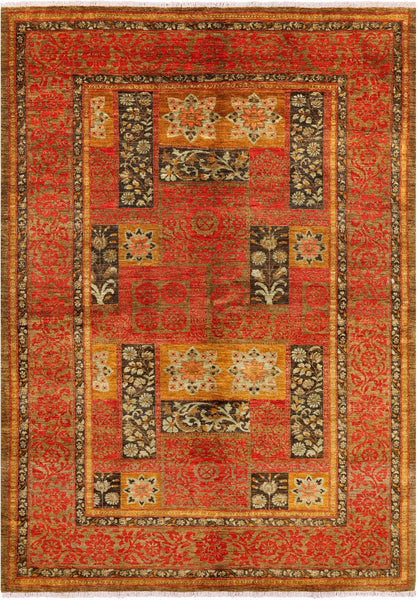 William Morris Handmade Wool Rug - 6' 2" X 8' 8" - Golden Nile