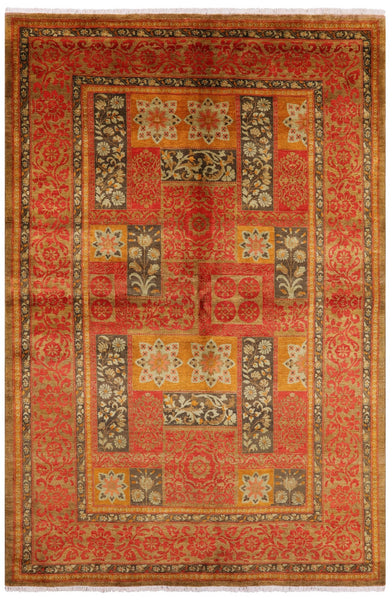 William Morris Hand Knotted Wool Rug - 6' 2" X 9' 1" - Golden Nile