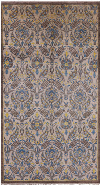 William Morris Handmade Wool Area Rug - 6' 0" X 11' 2" - Golden Nile
