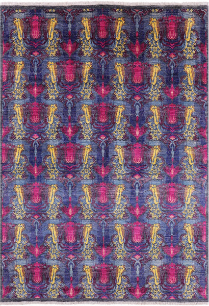 William Morris Handmade Wool Rug - 5' 1" X 7' 2" - Golden Nile