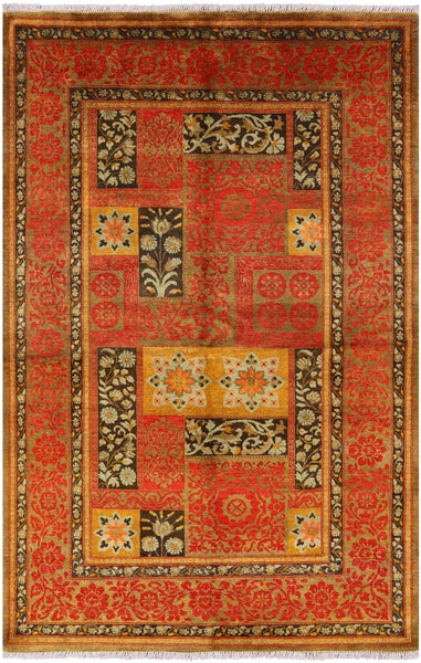 William Morris Handmade Wool Rug - 5' 1" X 7' 9" - Golden Nile