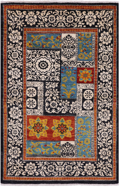 William Morris Hand Knotted Wool Area Rug - 4' X 6' 1" - Golden Nile