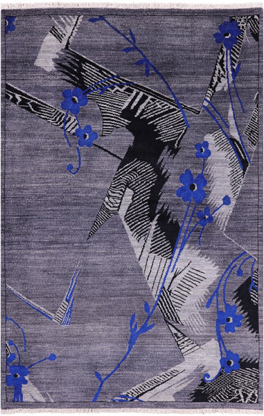 William Morris Handmade Wool Rug - 4' 2" X 6' 3" - Golden Nile