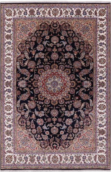 Persian Nain Handmade Wool & Silk Area Rug - 6' 8" X 10' 1" - Golden Nile