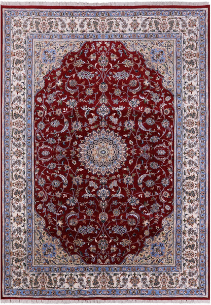 Persian Nain Hand Knotted Wool & Silk Area Rug - 8' 3" X 11' 9" - Golden Nile