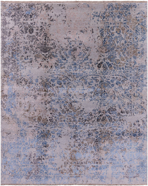 Modern Wool & Silk Handmade Rug - 8' 1" X 10' 0" - Golden Nile