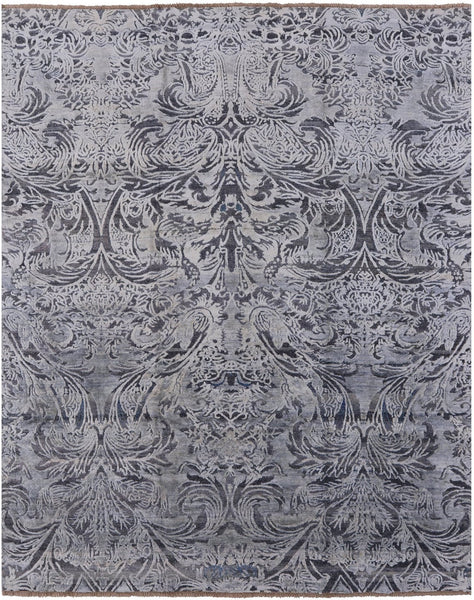 Grey 8' X 10' Hand Knotted With Oxidized Wool Area Rug - Golden Nile