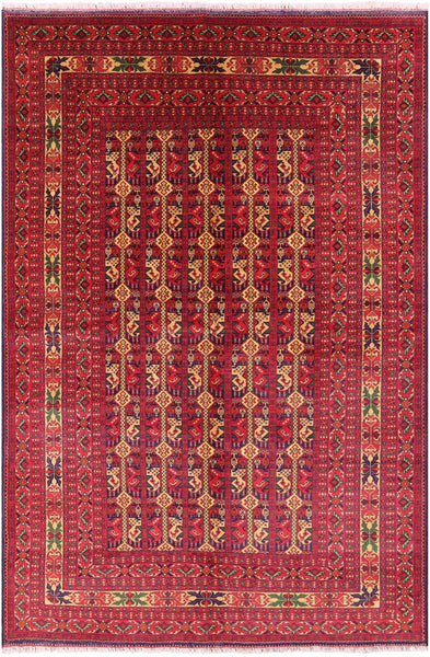 Persian Tribal Handmade Wool Area Rug - 6' 4" X 9' 4" - Golden Nile