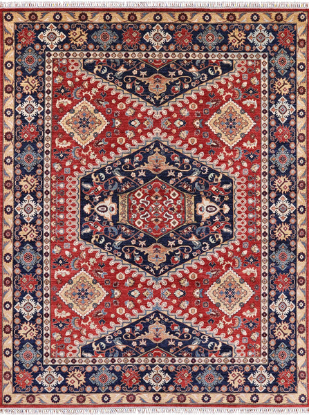 Red Fine Serapi Hand Knotted Area Rug - 9' 2" X 11' 10" - Golden Nile