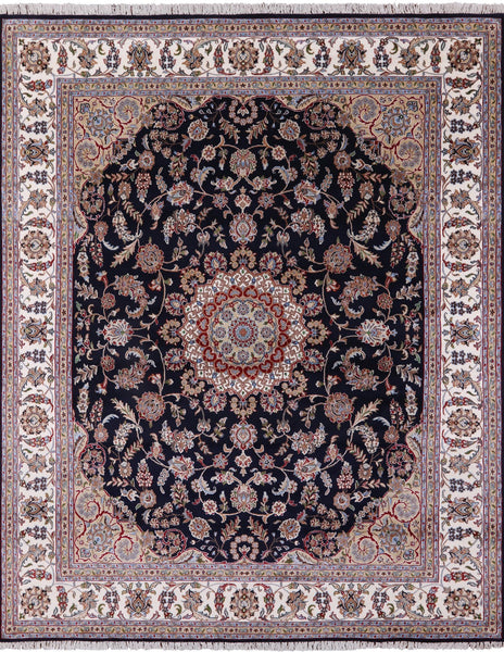 Persian Nain Handmade Wool & Silk Area Rug - 8' 2" X 10' 2" - Golden Nile