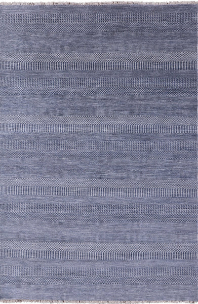 Savannah Grass Hand Knotted Wool & Silk Area Rug - 6' 1" X 9' 1" - Golden Nile