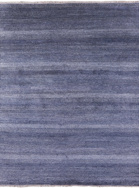 Blue Savannah Grass Handmade Wool & Silk Area Rug - 8' 0" X 10' 3" - Golden Nile