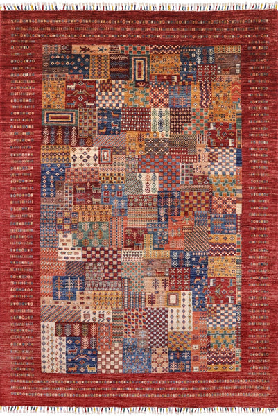 Tribal Persian Gabbeh Hand Knotted Wool Rug - 5' 6" X 7' 10" - Golden Nile