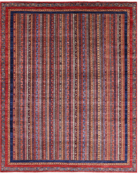 Shall Persian Gabbeh Hand Knotted Wool Rug - 8' 11" X 11' 6" - Golden Nile