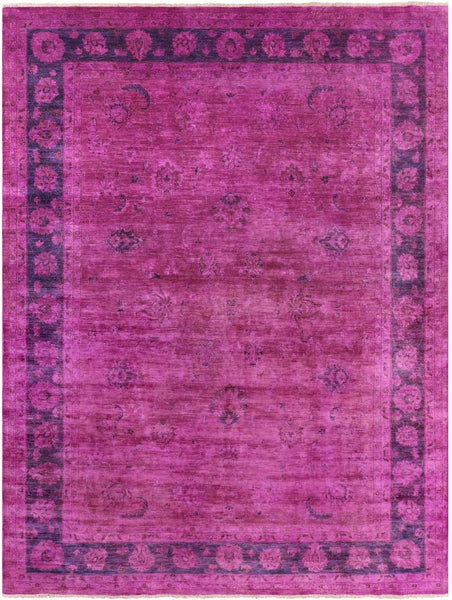Zero Pile Overdyed Hand Knotted Wool Rug - 9' 0" X 11' 11" - Golden Nile