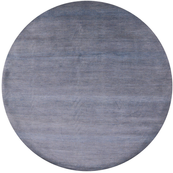 Round Savannah Grass Hand Knotted Wool & Silk Rug - 7' 10" X 7' 11" - Golden Nile