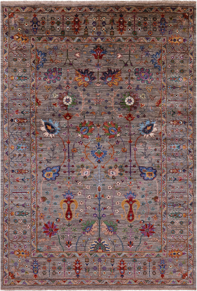 Peshawar Hand Knotted Wool Rug - 5' 6" X 8' 1" - Golden Nile