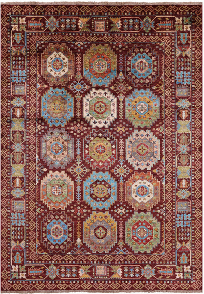 Turkmen Ersari Handmade Wool Rug - 5' 6" X 7' 9" - Golden Nile