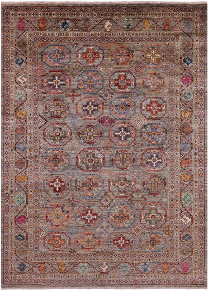 Turkmen Ersari Hand Knotted Wool Rug - 5' 10" X 8' 2" - Golden Nile