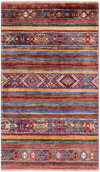 Khorjin Persian Gabbeh Hand Knotted Wool Rug - 2' 6" X 4' 1" - Golden Nile