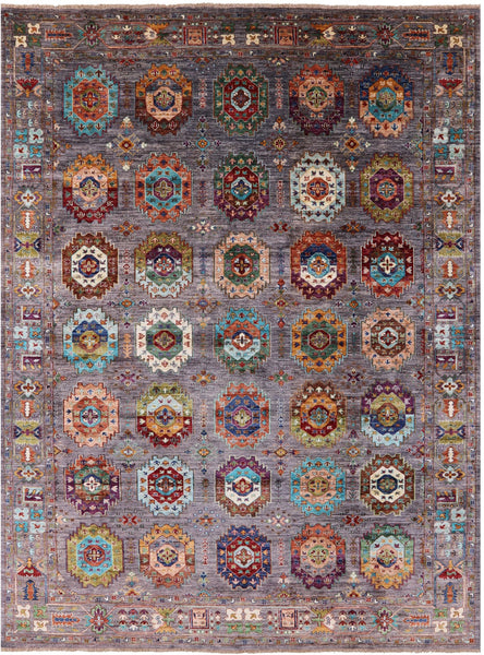 Turkmen Ersari Hand Knotted Wool Rug - 8' 2" X 11' 2" - Golden Nile