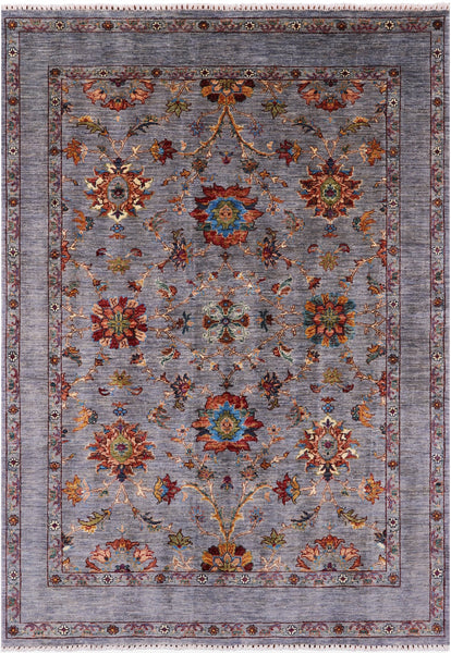 Peshawar Hand Knotted Wool Rug - 4' 11" X 6' 8" - Golden Nile