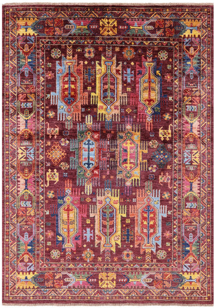 Persian Fine Serapi Hand Knotted Wool Rug - 4' 10" X 6' 8" - Golden Nile