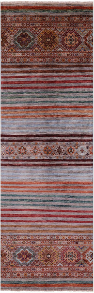 Khorjin Persian Gabbeh Hand Knotted Wool Runner Rug - 2' 10" X 8' 7" - Golden Nile