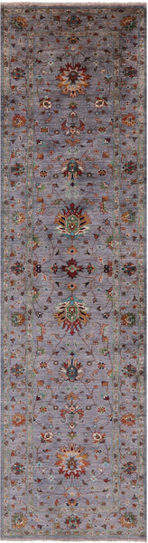 Peshawar Hand Knotted Wool Runner Rug - 2' 8" X 9' 10" - Golden Nile