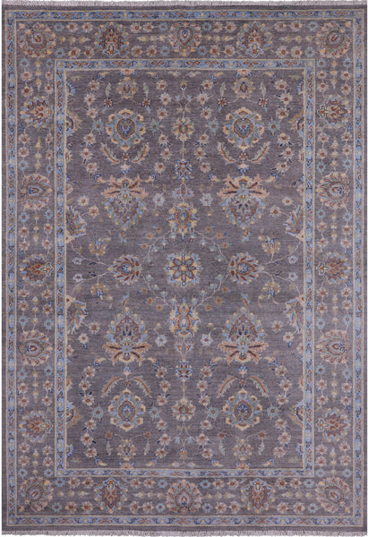 Grey Turkish Oushak Handmade Wool Rug - 6' 0" X 8' 9" - Golden Nile