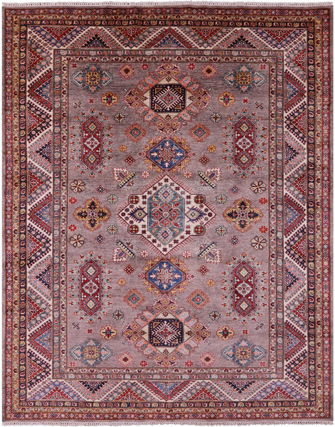 Super Kazak Handmade Wool Rug - 8' 0" X 9' 8" - Golden Nile