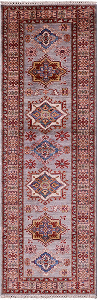 Super Kazak Handmade Wool Runner Rug - 2' 8" X 8' 4" - Golden Nile