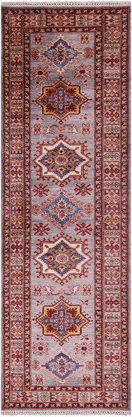 Super Kazak Handmade Wool Runner Rug - 2' 8" X 8' 4" - Golden Nile