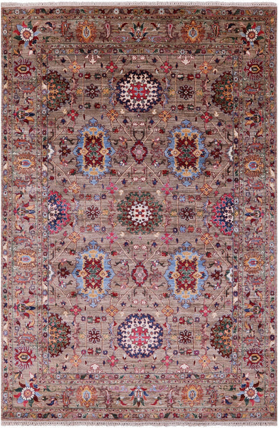 Persian Tabriz Hand Knotted Wool Rug - 6' 7" X 9' 10" - Golden Nile