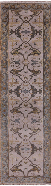 Ivory Turkish Oushak Hand Knotted Wool Runner Rug - 2' 8" X 9' 11" - Golden Nile