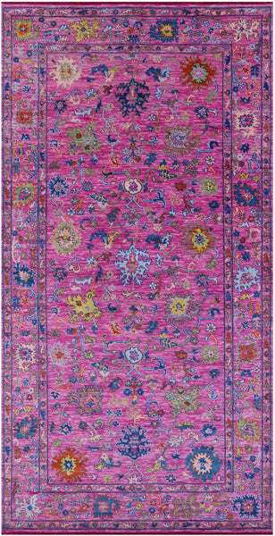 Pink Turkish Oushak Hand Knotted Wool Rug - 8' 0" X 15' 8" - Golden Nile