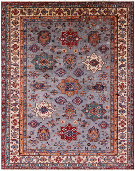 Super Kazak Hand Knotted Wool Rug - 7' 11" X 9' 11" - Golden Nile