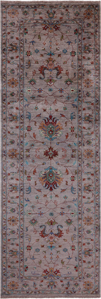 Peshawar Hand Knotted Wool Runner Rug - 2' 10" X 8' 8" - Golden Nile