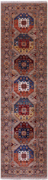 Turkmen Ersari Hand Knotted Wool Runner Rug - 2' 9" X 10' 1" - Golden Nile
