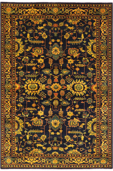 Heriz Serapi Hand Knotted Wool Rug - 6' 7" X 9' 6" - Golden Nile
