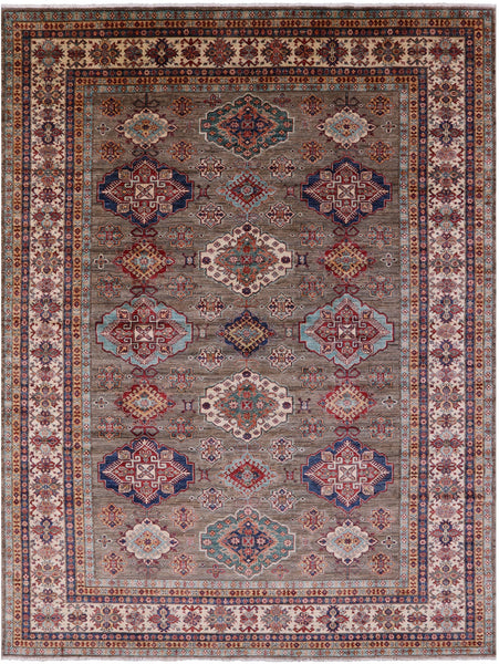 Super Kazak Hand Knotted Wool Rug - 9' 3" X 11' 11" - Golden Nile